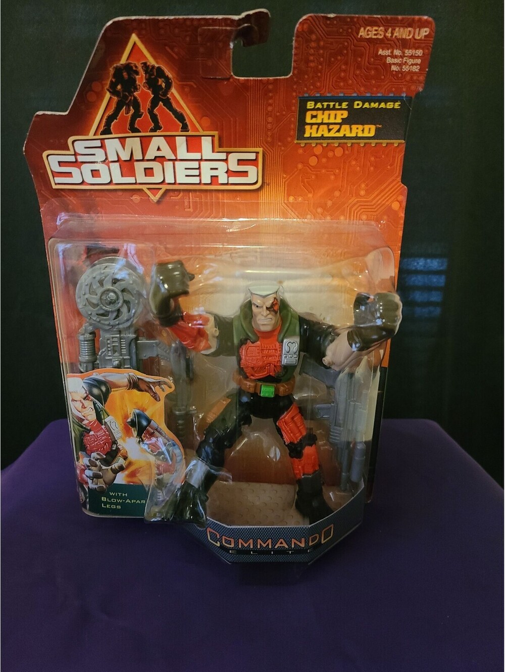 Vintage 1998 Small Soldiers Battle Damage Chip Hazard Action Figure Commando